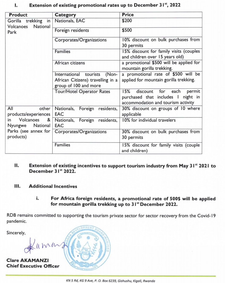 new guidelines to Rwanda